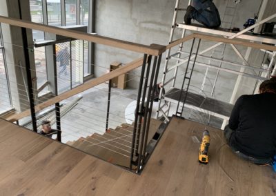 Mezzanine et escalier métal/chêne